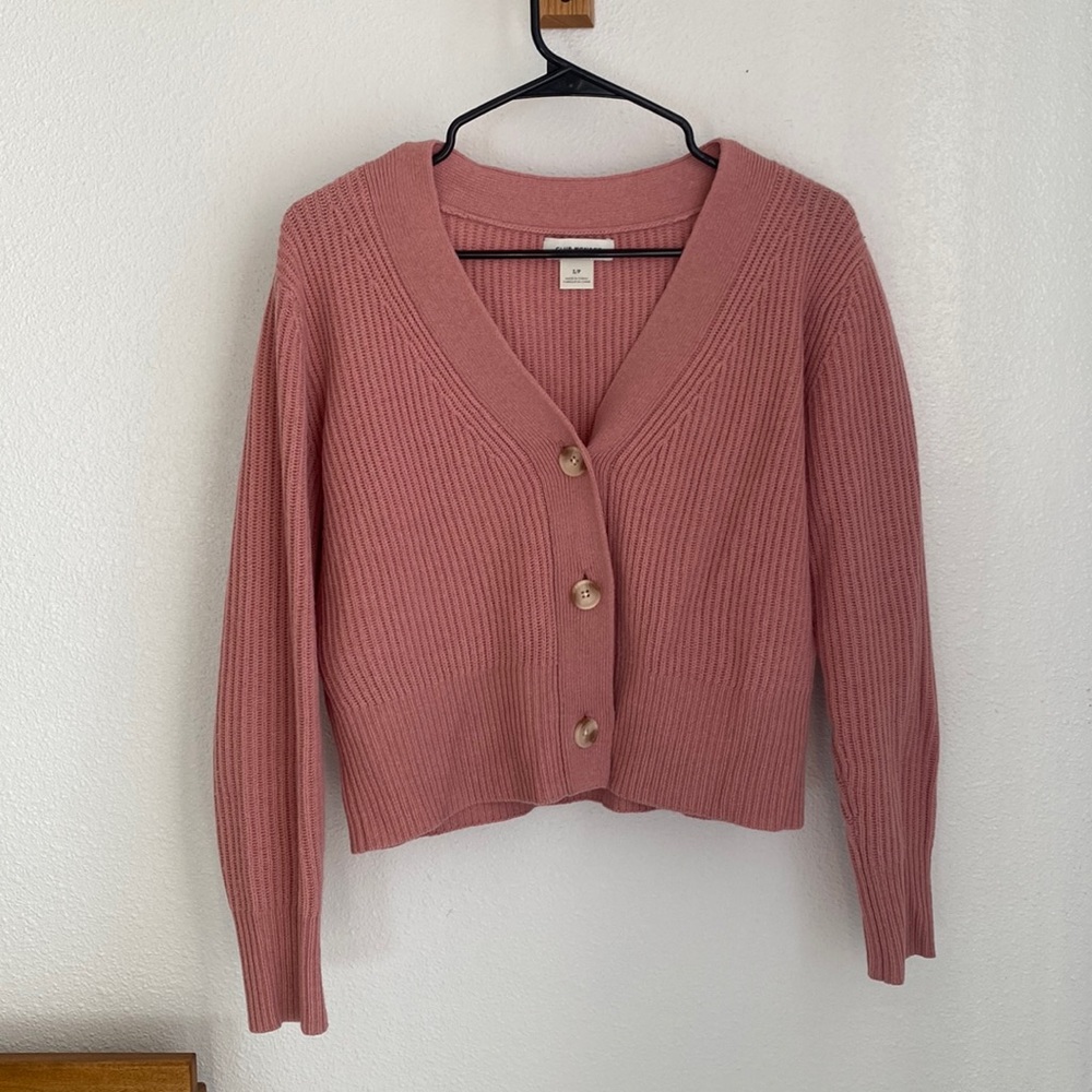 Cropped Pink Club Monaco Cardigan Size Small